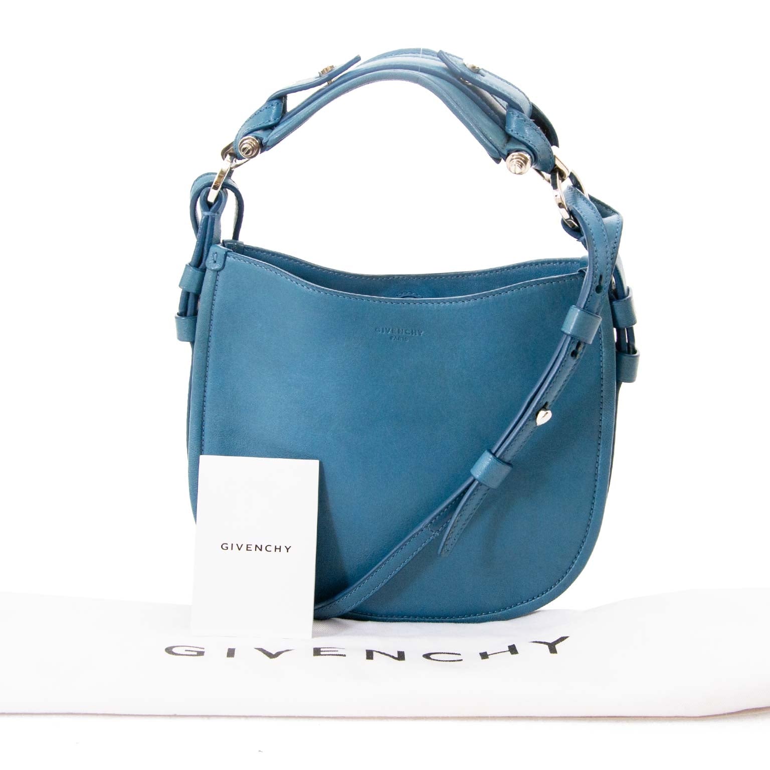 Givenchy Small Blue Obsedia Hobo Bag now for sale at labellov antwerp for the best price