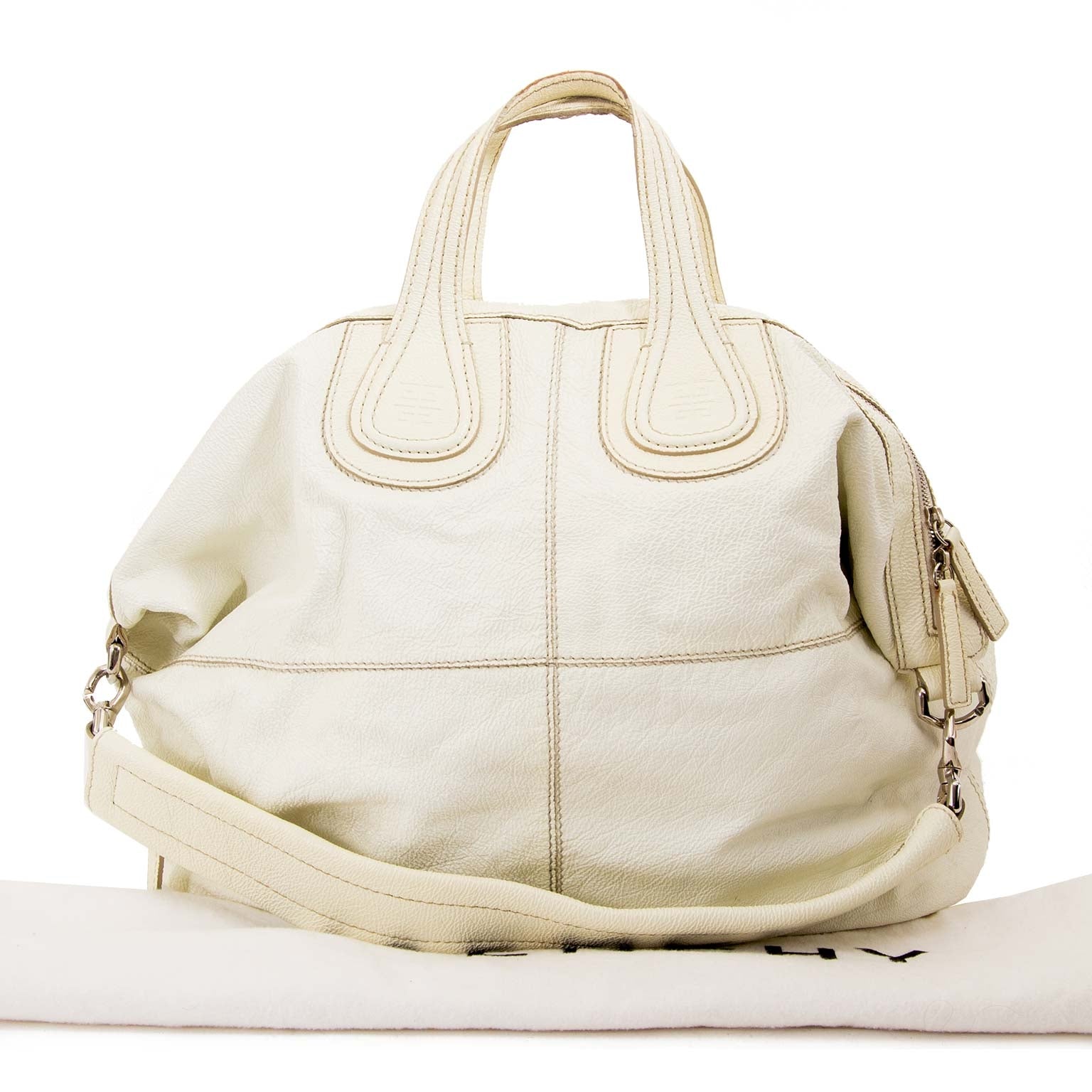 givenchy large white cream nightingale bag now for sale at labellov vintage fashion webshop belgium