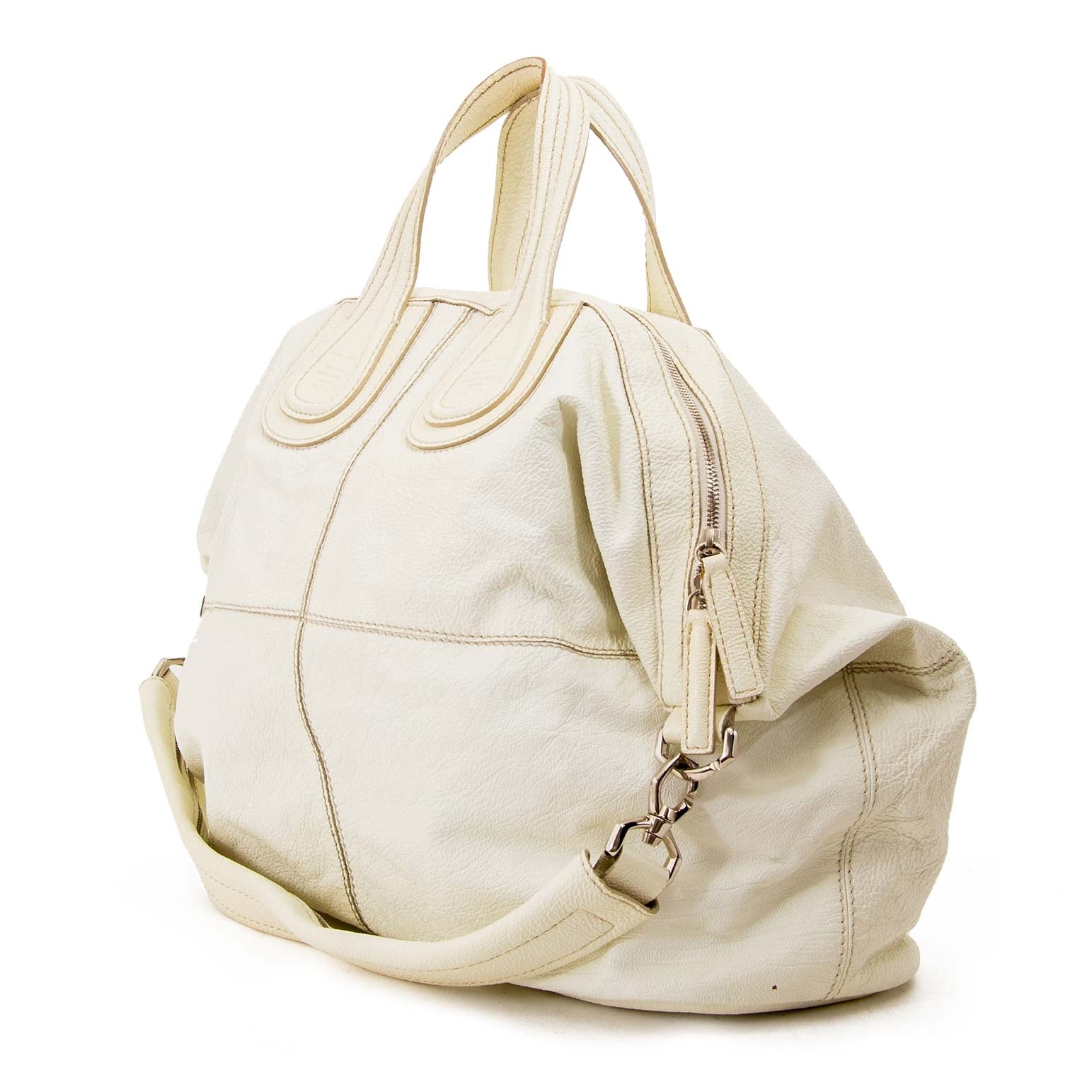 givenchy large white cream nightingale bag now for sale at labellov vintage fashion webshop belgium