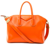 Authentic Givenchy Medium Orange Antigona Leather Bag for sale online at labellov.com