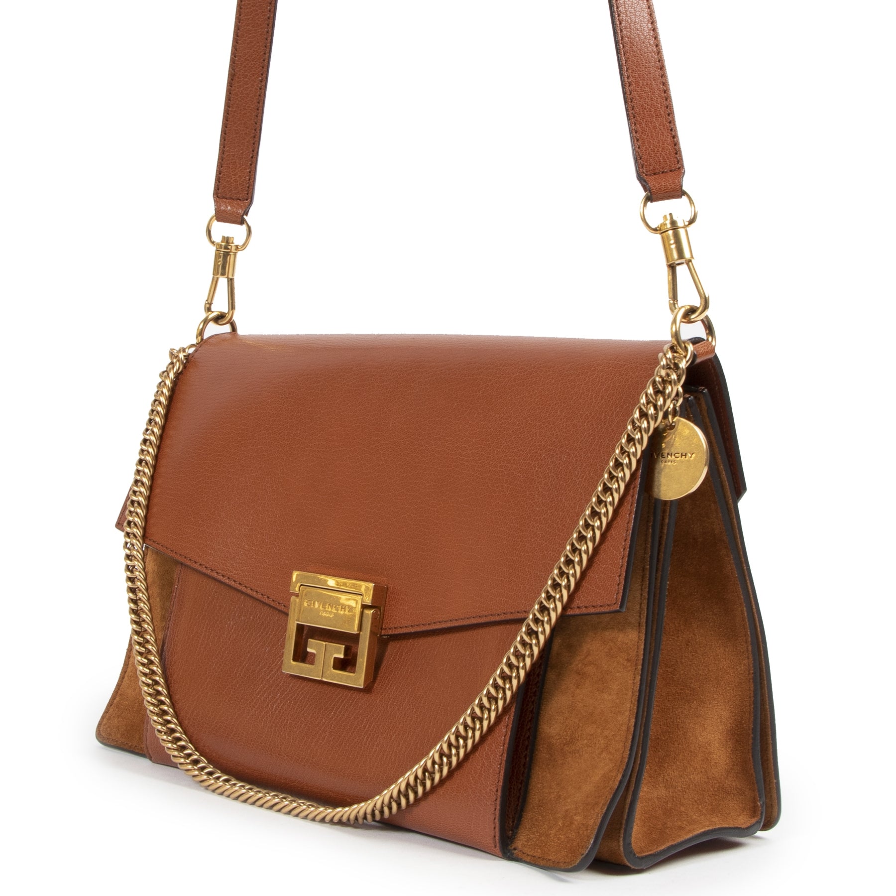 acheter en linge seconde main Givenchy Chestnut Medium GV3 Shoulder Bag