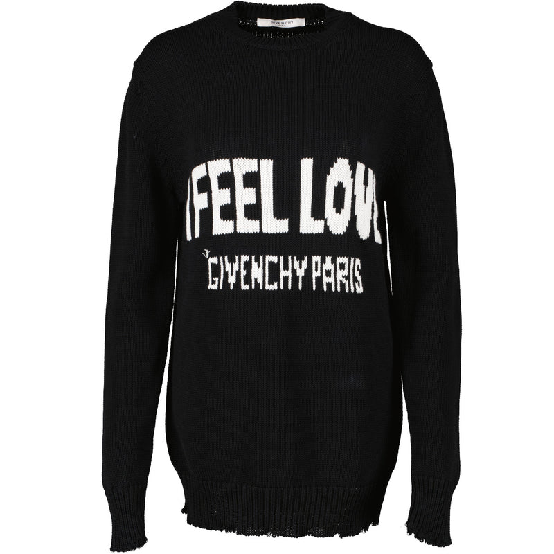 Givenchy 'I Feel Love' Black Knit Sweater - Size S