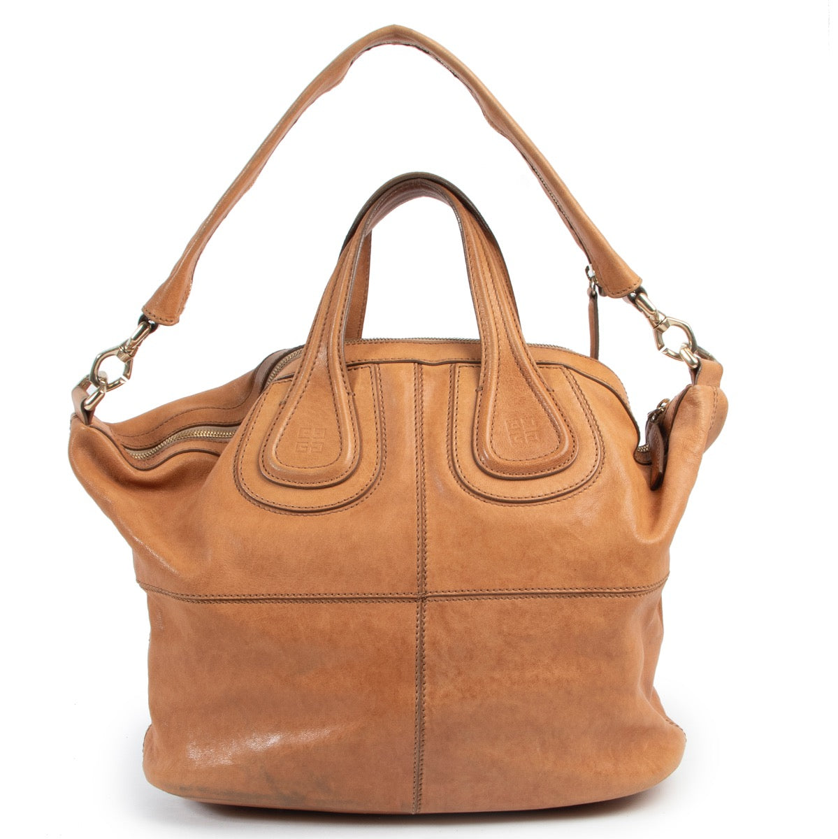 Achetez en ligne second main ce sac Givenchy camel nightingale chez Labellov.com.
