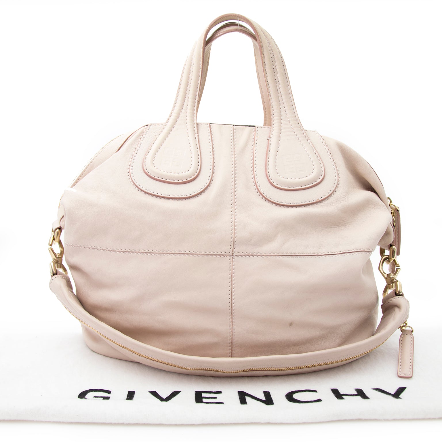Shop safe online aan de beste prijs Givenchy Dusty White Nightingale Leather Tote Bag
