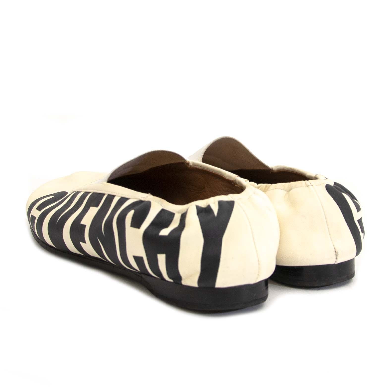 Givenchy White Printed Leather Slip-on Flats