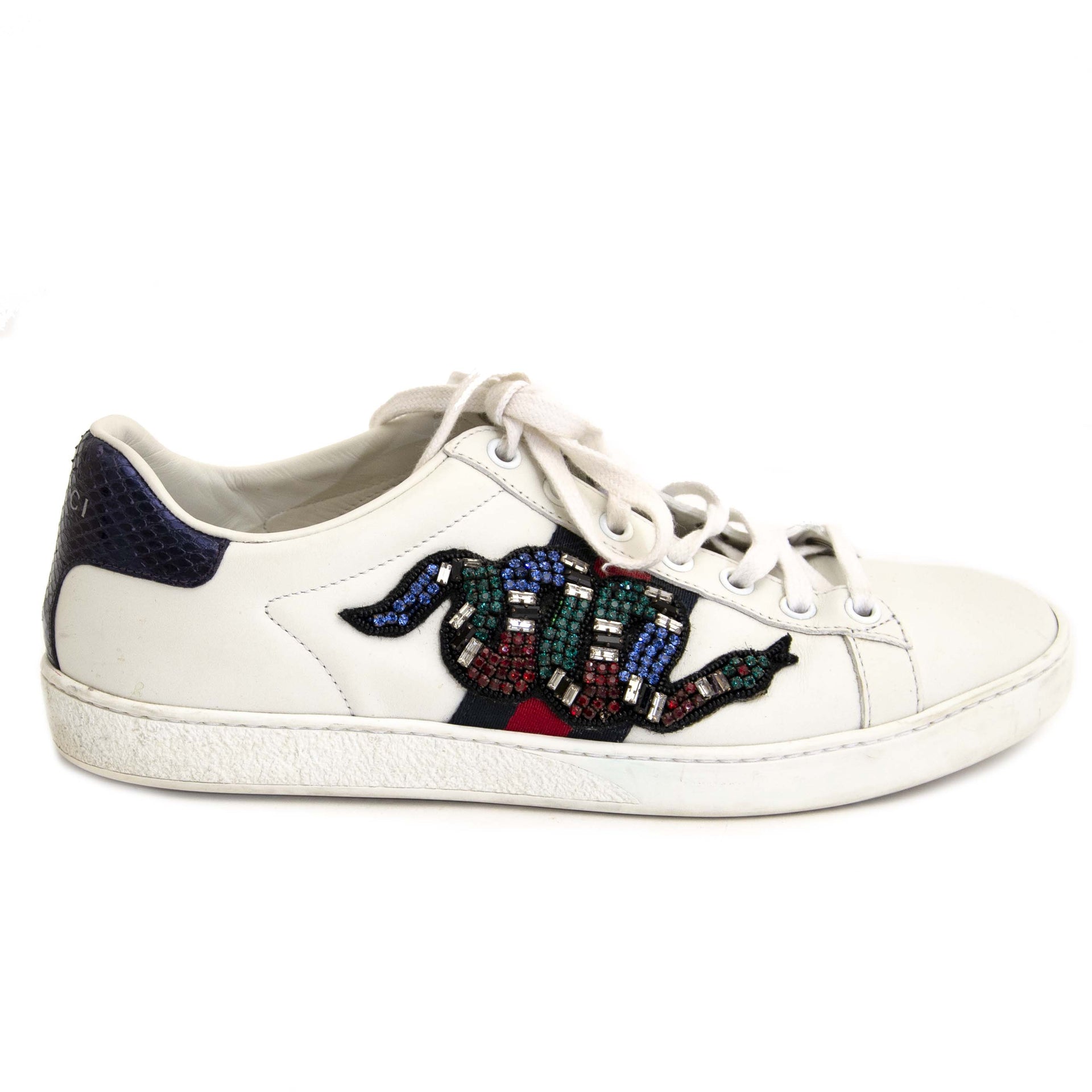 Gucci White Ace Embroidered Sneaker for the best price at Labellov secondhand luxury