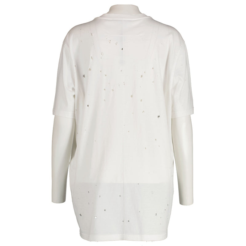 Givenchy T-shirt met vernietigd logo wit - maat XS