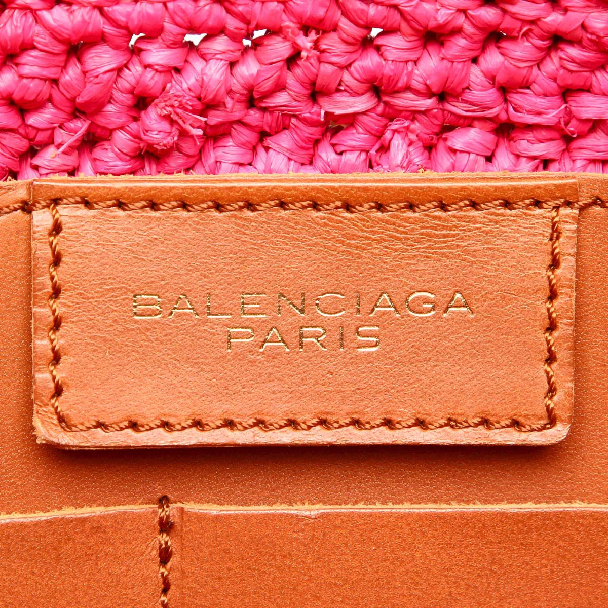 Balenciaga Pink Panier Raffia Basket Bag