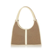 Buy online an authentic second hand Gucci Beige/White Canvas Jackie Shoulder Bag in very good condition at Labellov in Antwerp.