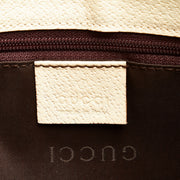 Buy online an authentic second hand Gucci Beige/White Canvas Jackie Shoulder Bag in very good condition at Labellov in Antwerp.