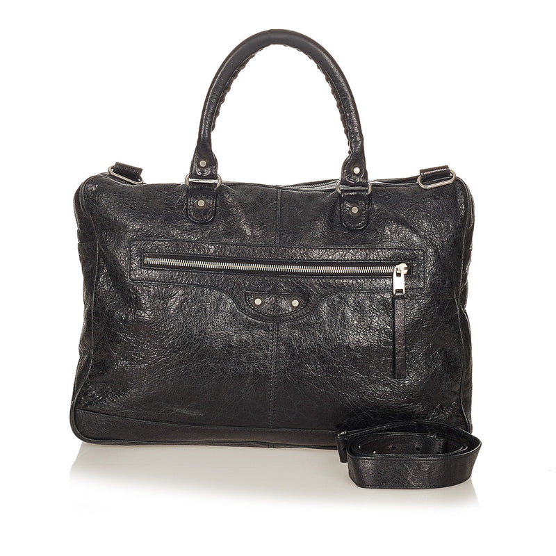 Balenciaga Black Classic Mini Folder Document Bag + Strap