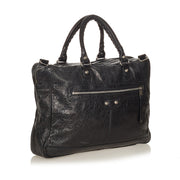 Balenciaga Black Classic Mini Folder Document Bag + Strap