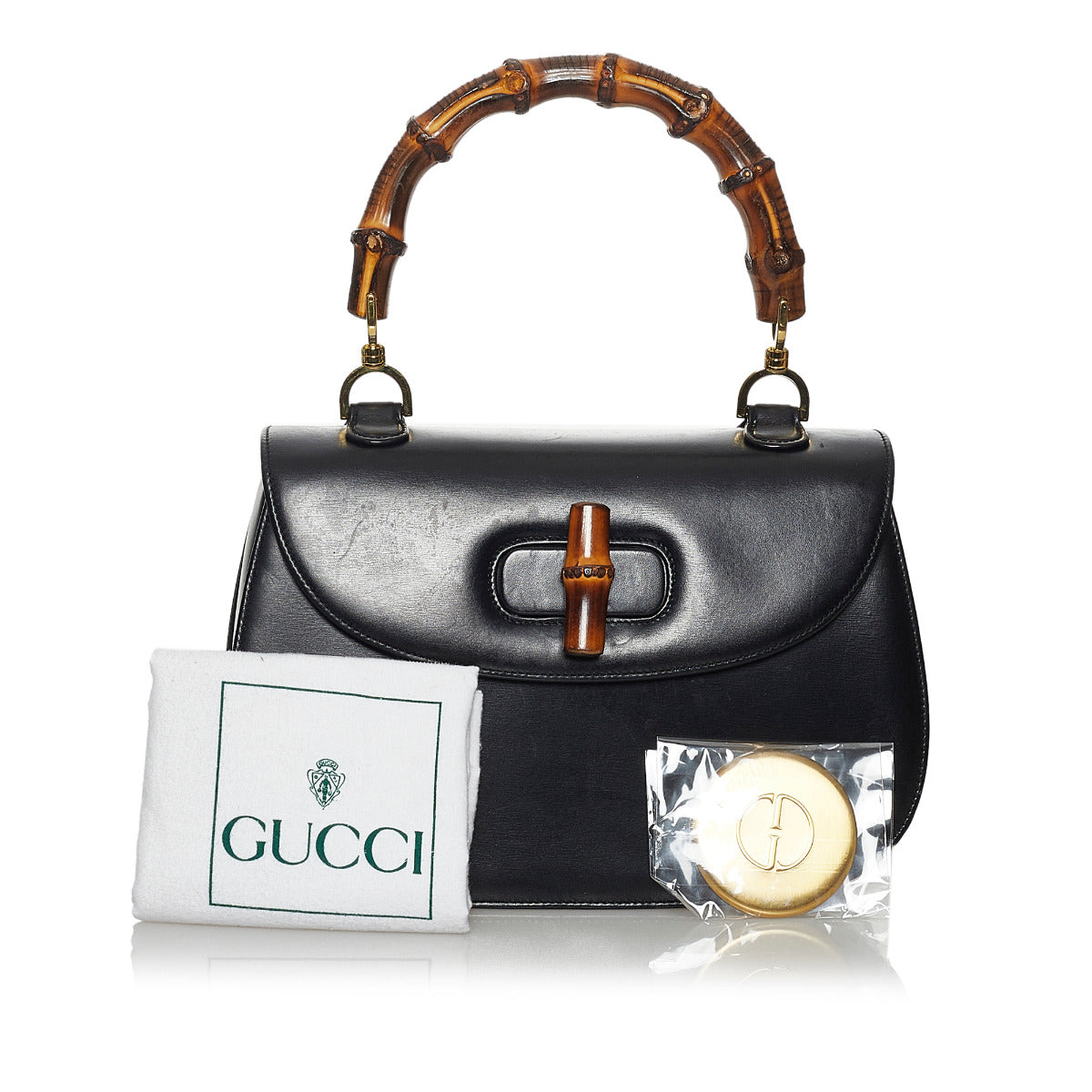Gucci Black Bamboo 1947 Medium Top Handle