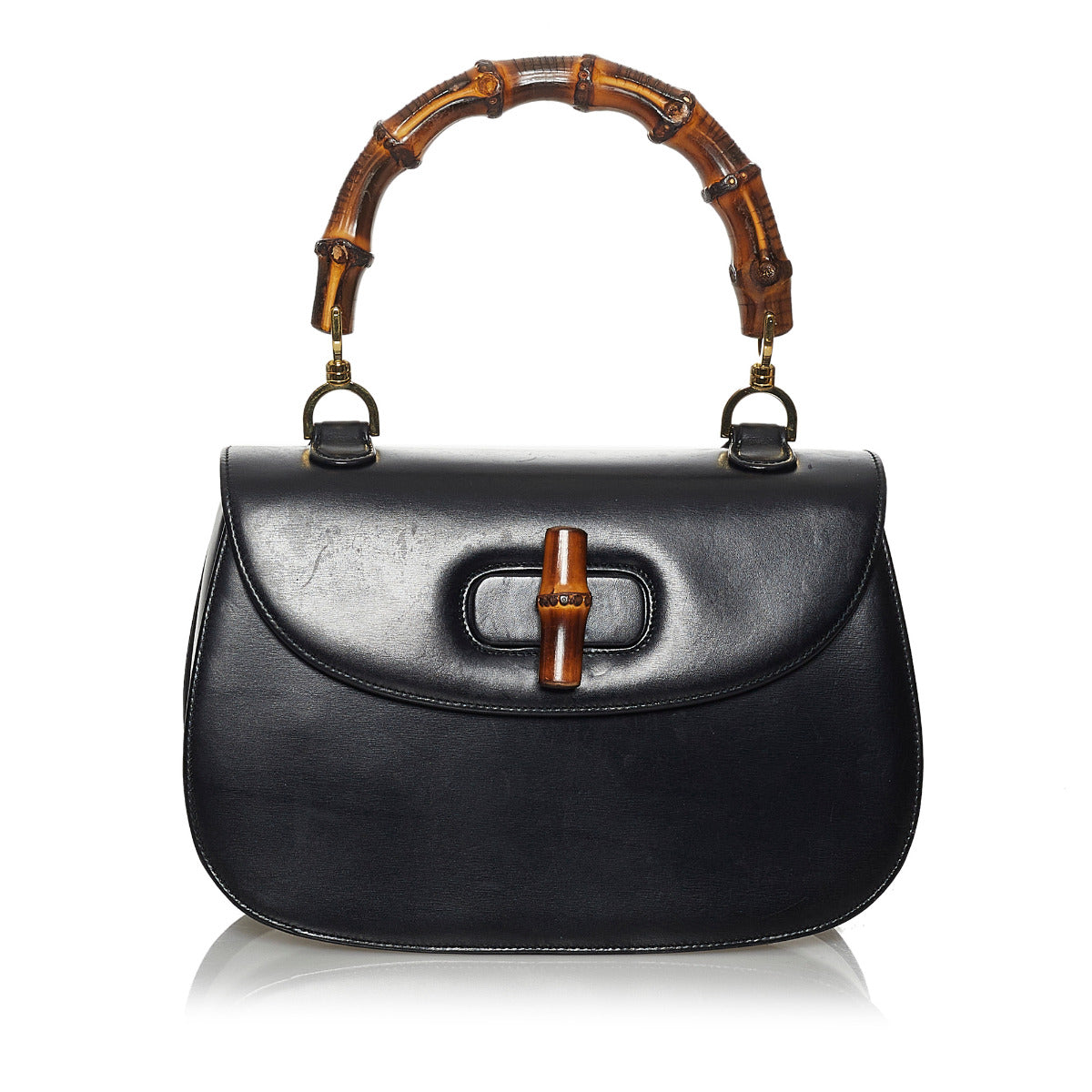 Gucci Black Bamboo 1947 Medium Top Handle