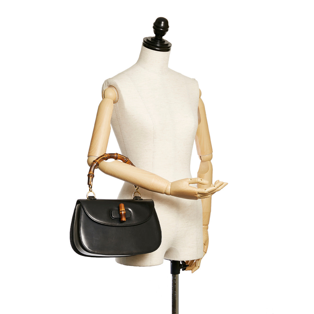 Gucci Black Bamboo 1947 Medium Top Handle