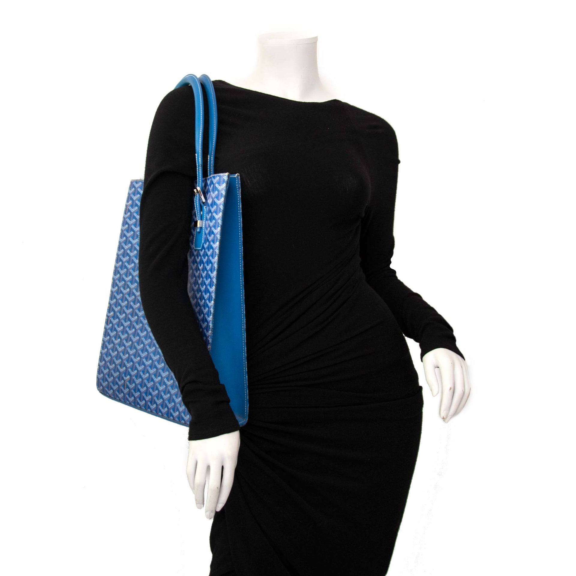 Goyard Chevron Comores Tote Blue for sale online