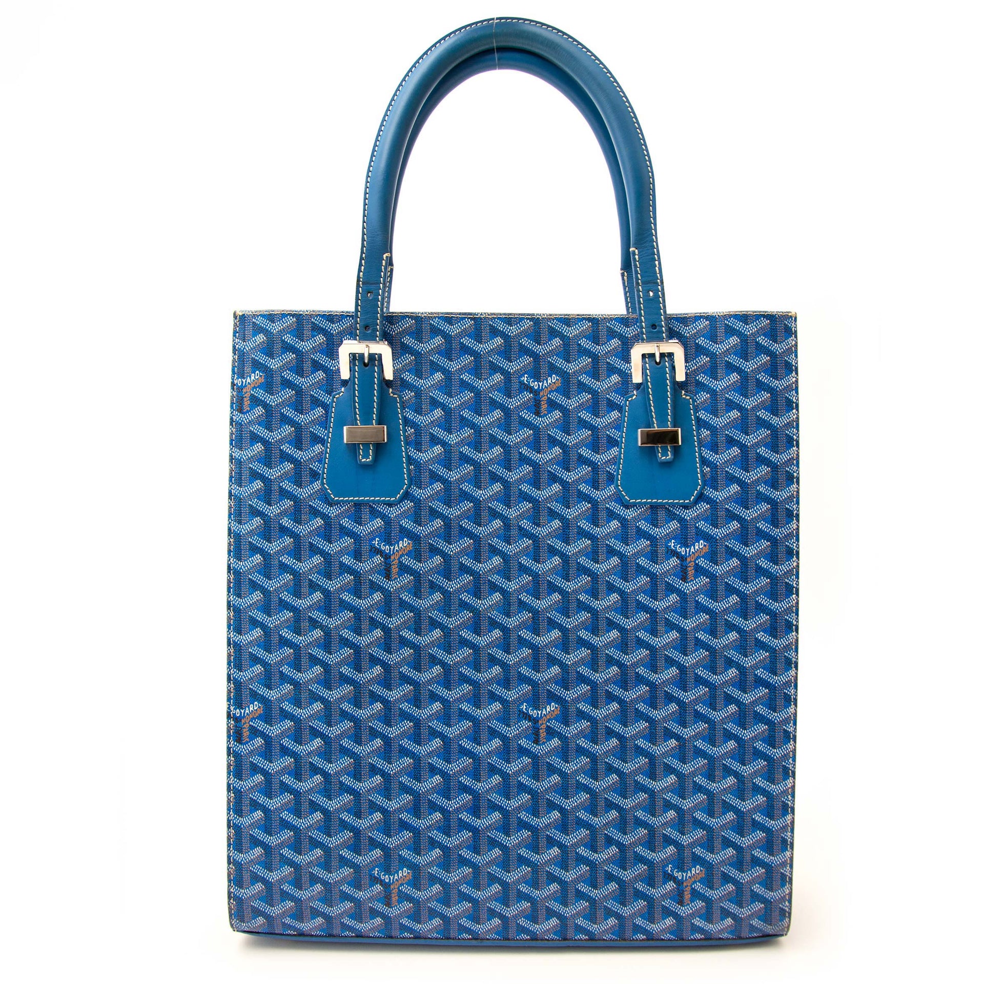 Koop en verkoop uw Goyard Chevron Comores Tote in blauw leder