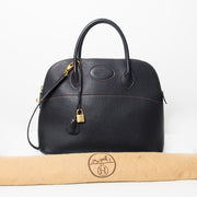 seconde main authentique vintage designer bolide hermes sac a main en cuir noir
