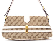 Buy Gucci Beige Monogram Purse with white and gold at the right price at LabelLOV vintage webshop. Luxe, vintage, fashion. Safe and secure online shopping. Antwerp, Belgium.