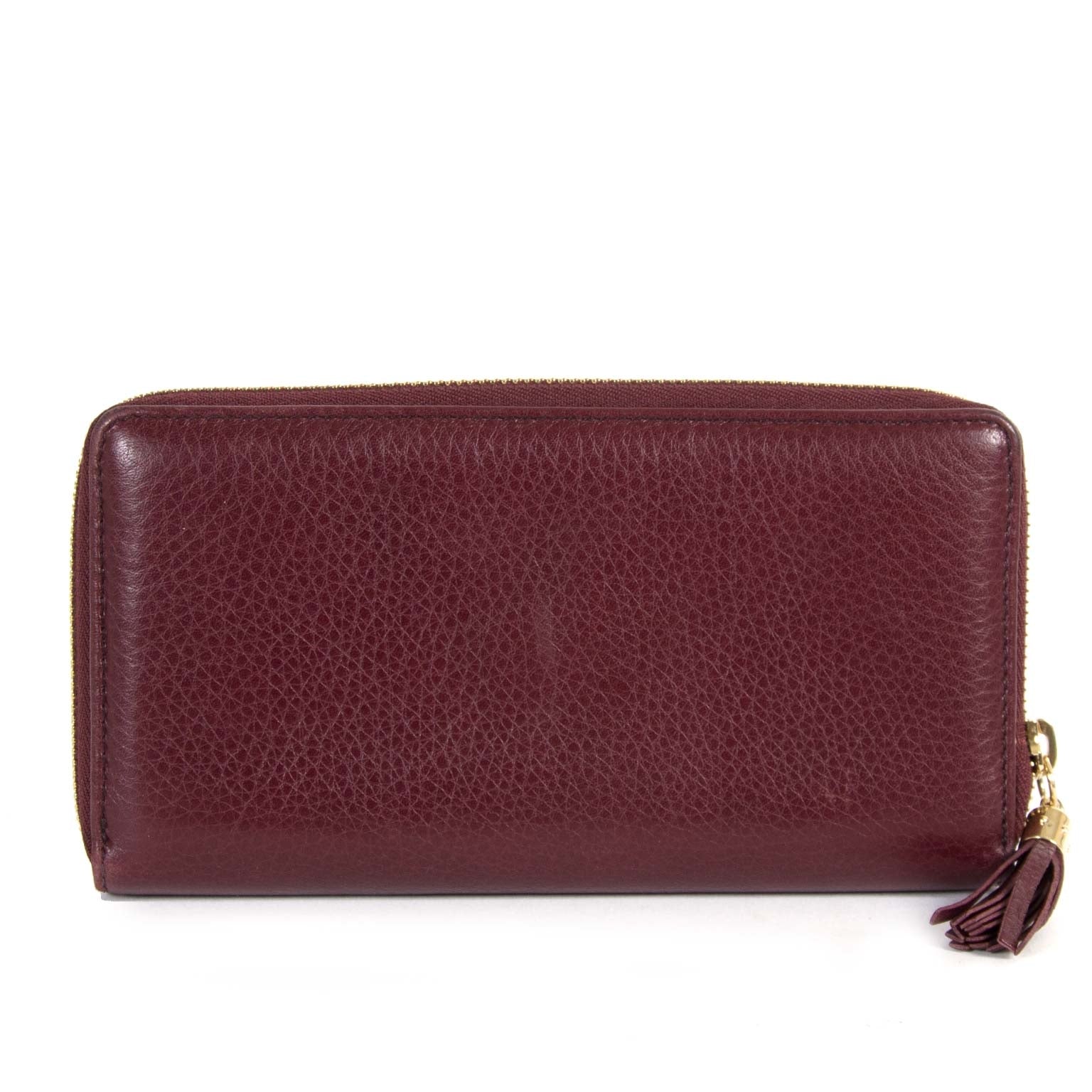 gucci soho textured-leather zip around continental wallet now for sale at labellov vintage fashion webshop belgium