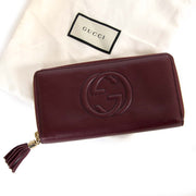 gucci soho textured-leather zip around continental wallet now for sale at labellov vintage fashion webshop belgium