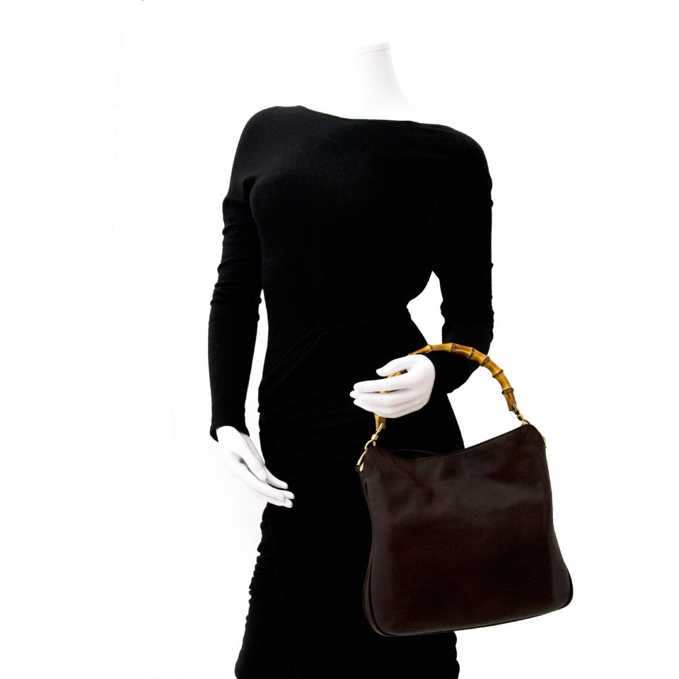 Gucci Brown Hobo Bamboo Bag for sale online with worldwide shipping