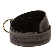 gucci grey leather horsebit belt now for sale at labellov vintage fashion webshop belgium