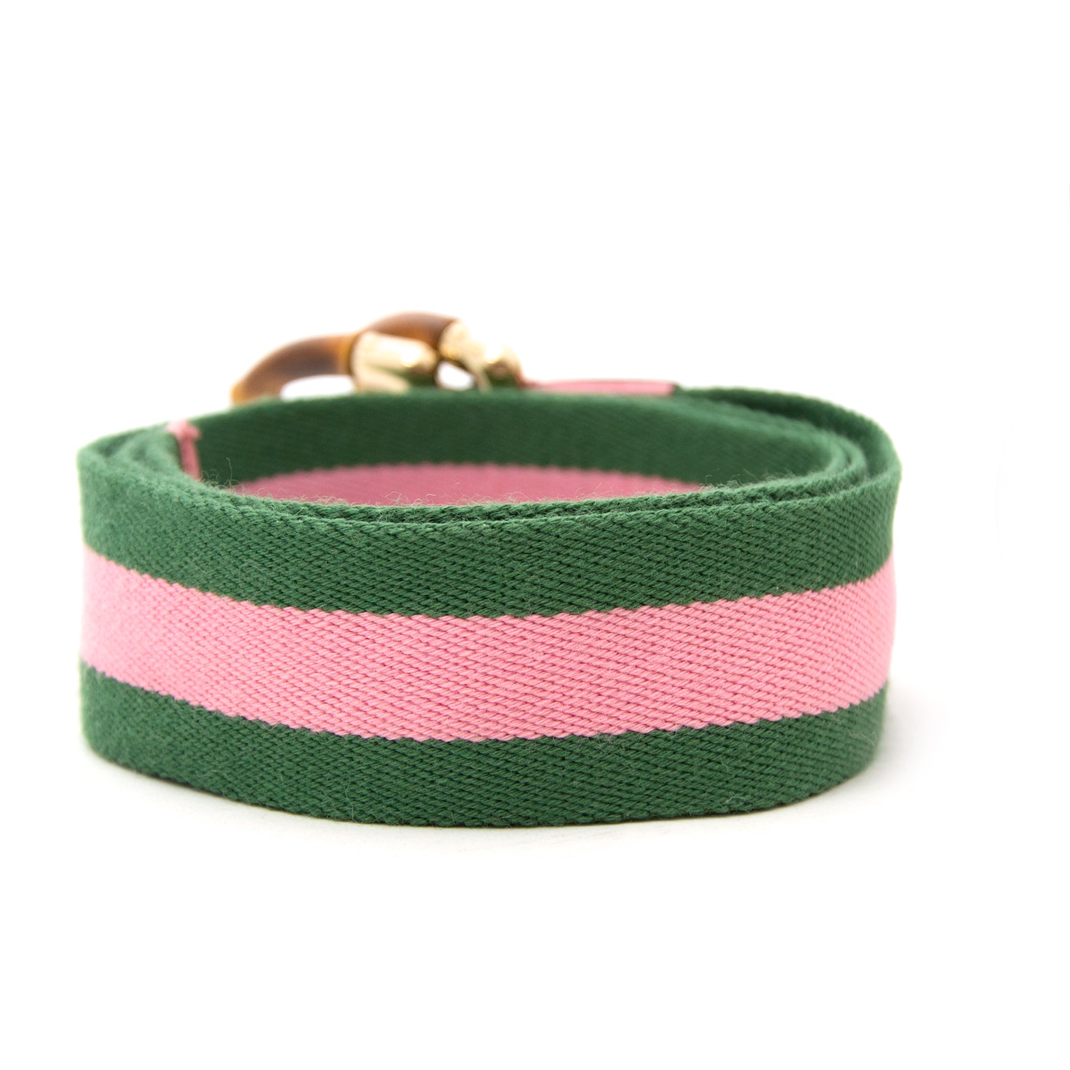 shop safe online at the best price Gucci Canvas Web Bamboo Belt