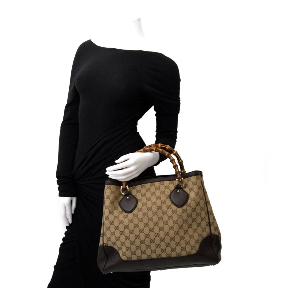 Gucci Monogram Bamboo Tote