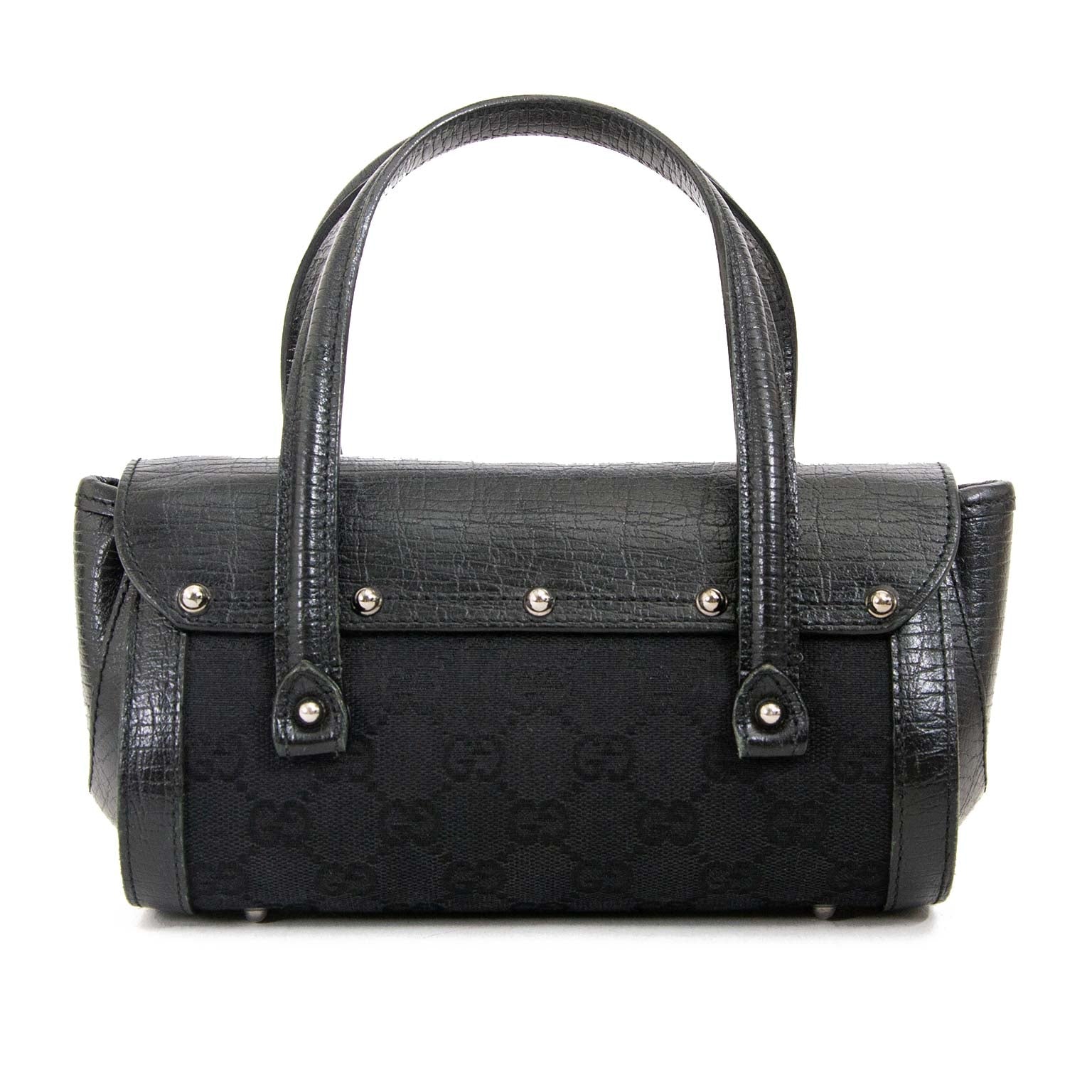 gucci monogram bullet bamboo bag now for sale at labellov vintage fashion webshop belgium