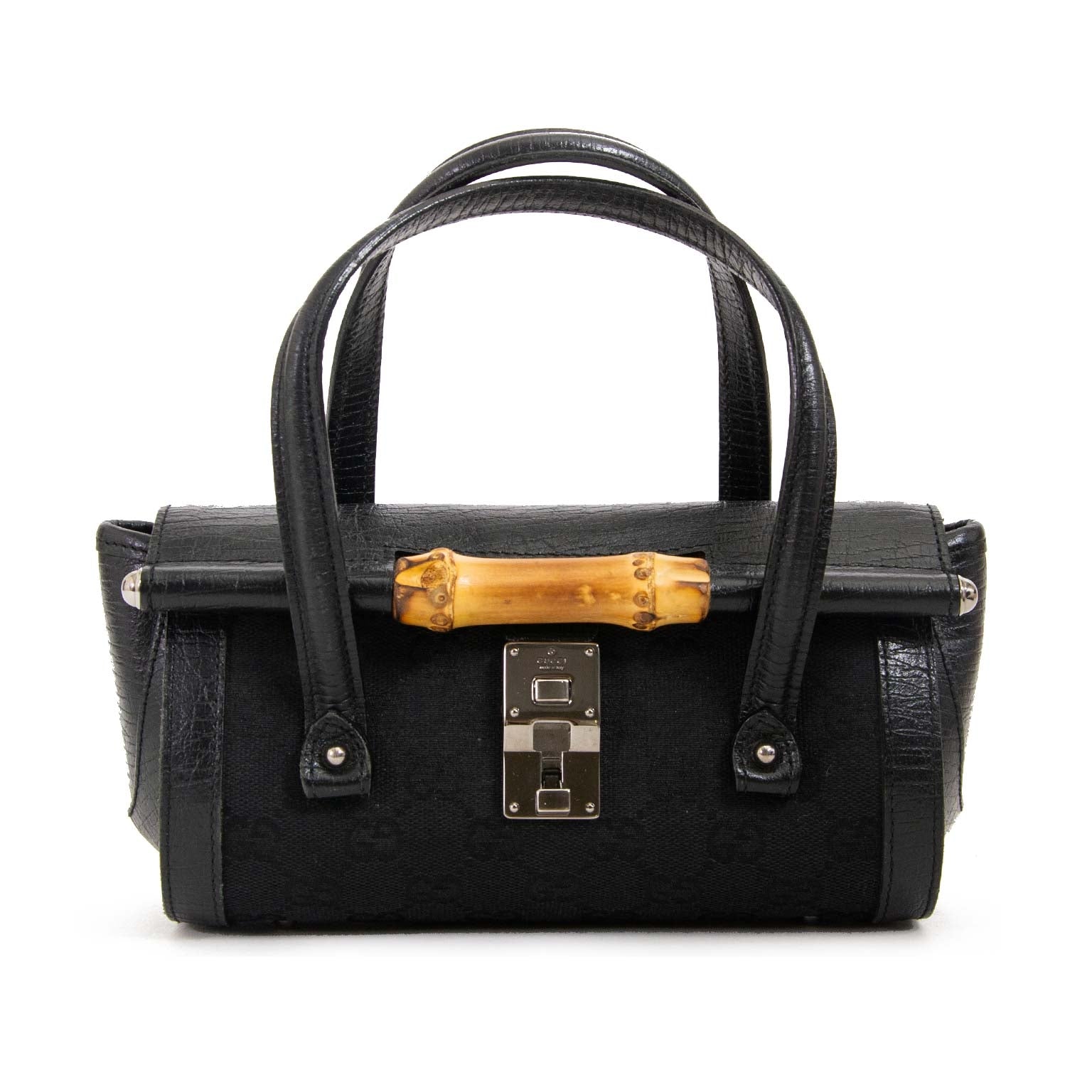 gucci monogram bullet bamboo bag now for sale at labellov vintage fashion webshop belgium