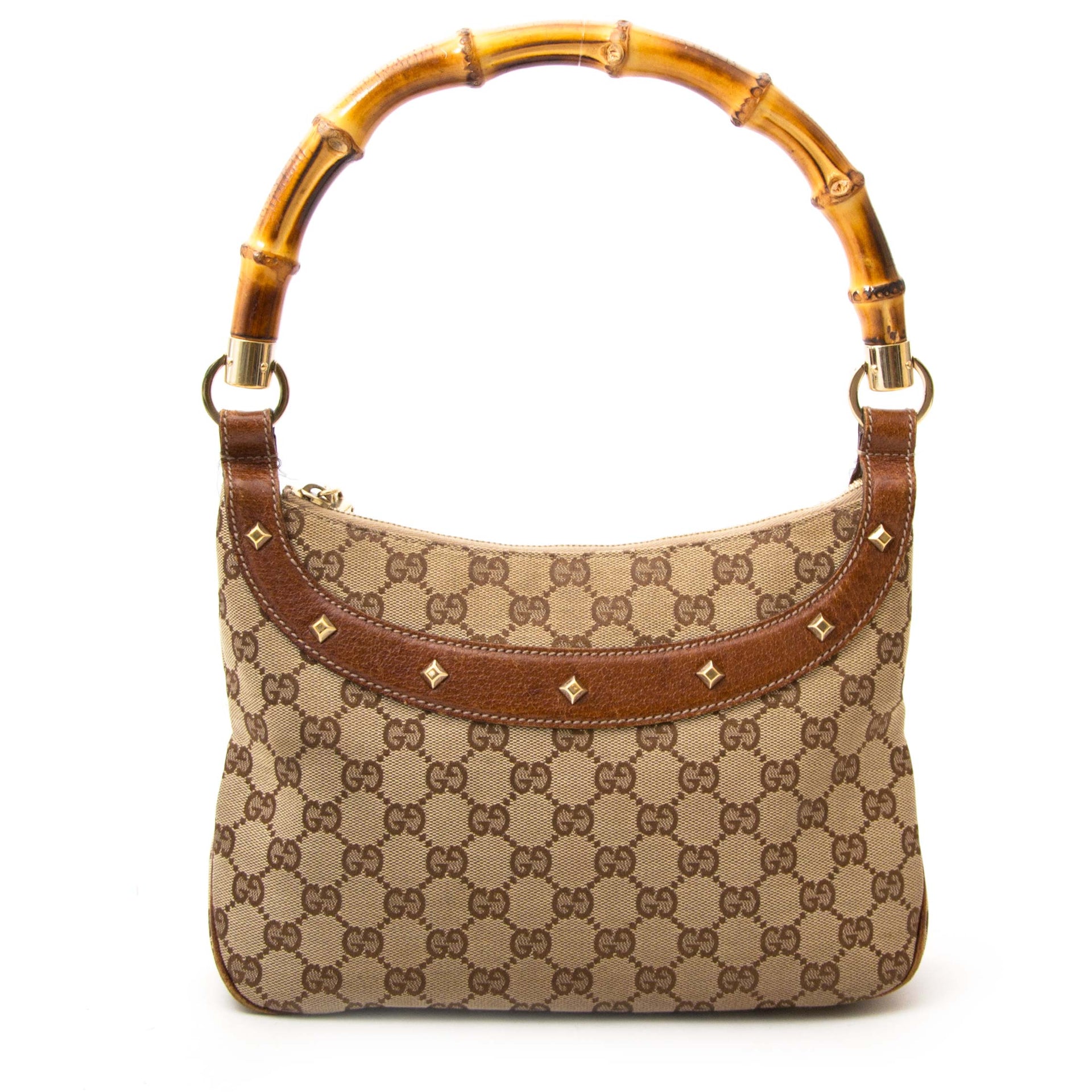 Gucci Bamboo Handle Monogram Bag