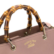 Gucci Bamboo Dark Cipria Leather Crossbody Bag for sale at Labellov secondhand luxury in Antwerp