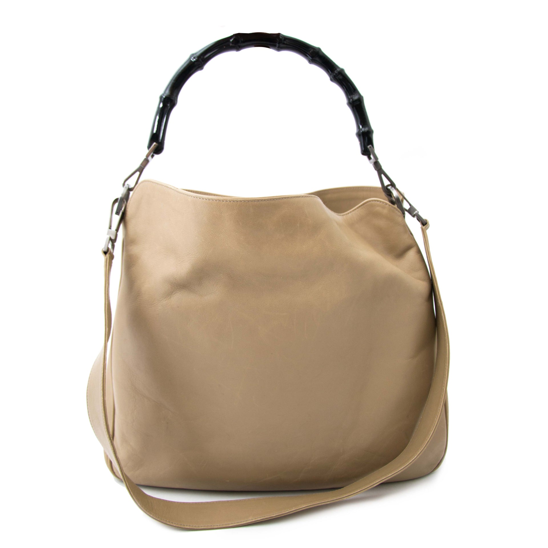 shop online at the best price Gucci Taupe Bamboo Shoulder Bag