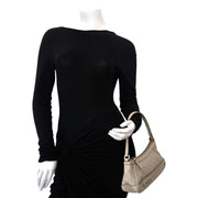 Gucci Small Beige Leather Bag With Monogram Pattern