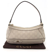 Gucci Small Beige Leather Bag With Monogram Pattern