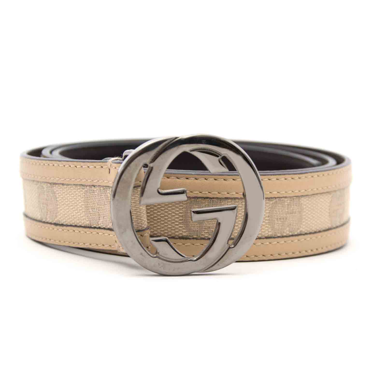 Buy your authentieke Gucci monogram beige belt for the best price online at Labellov