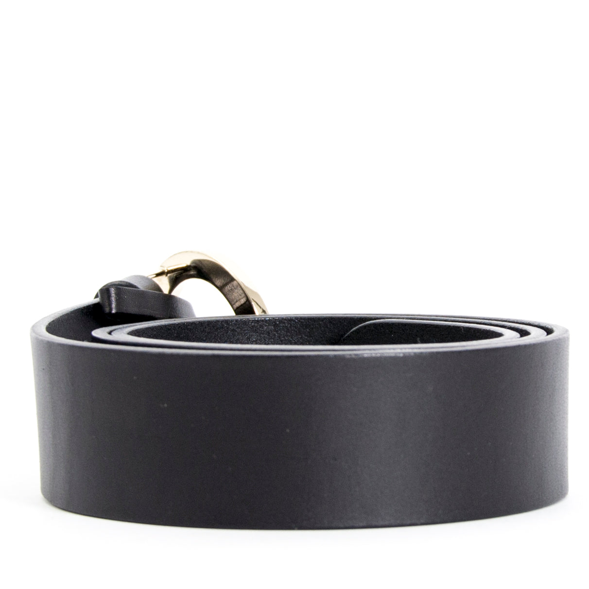 Gucci Black Leather 'G' Belt - size 85