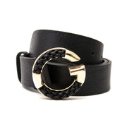 Buy your Gucci braided logo black belt online for the best price