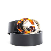 looking for a secondhand Gucci Black Leather Belt Double G Buckle - size 85