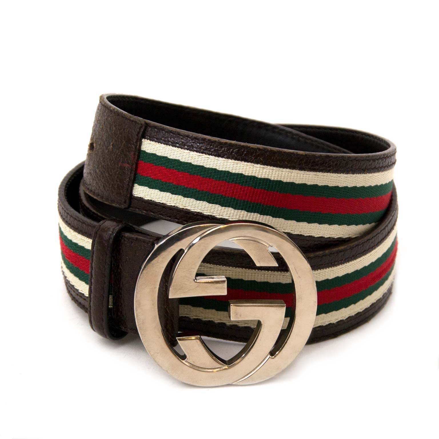 koop authentieke gucci web interlocking g riem bij labellov vintage mode webshop belgië