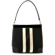 Are you looking for an authentic Gucci Signature Fabric Stripe Black Vinyl Shoulder Bag?