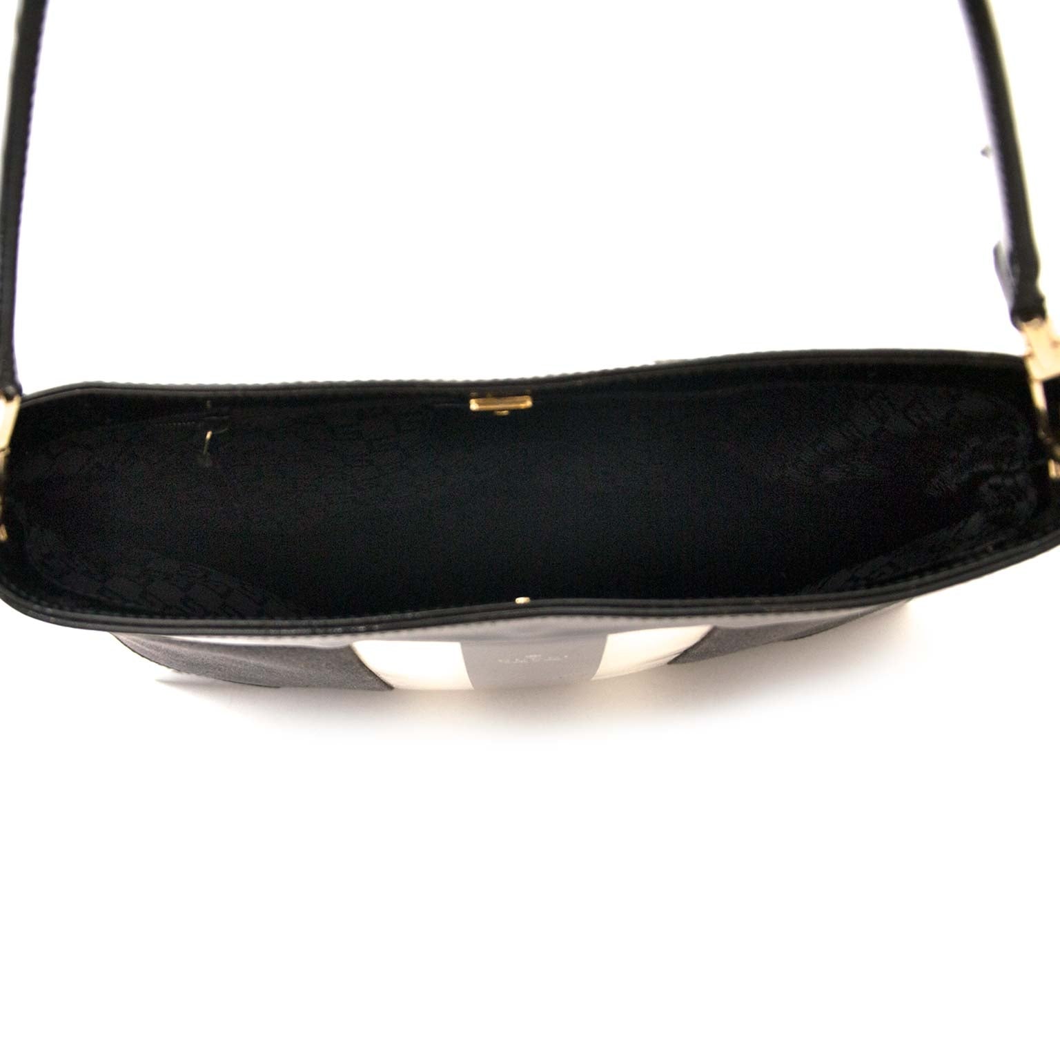 Buy and sell your authentic designer Gucci Signature Fabric Stripe Black Vinyl Shoulder Bag