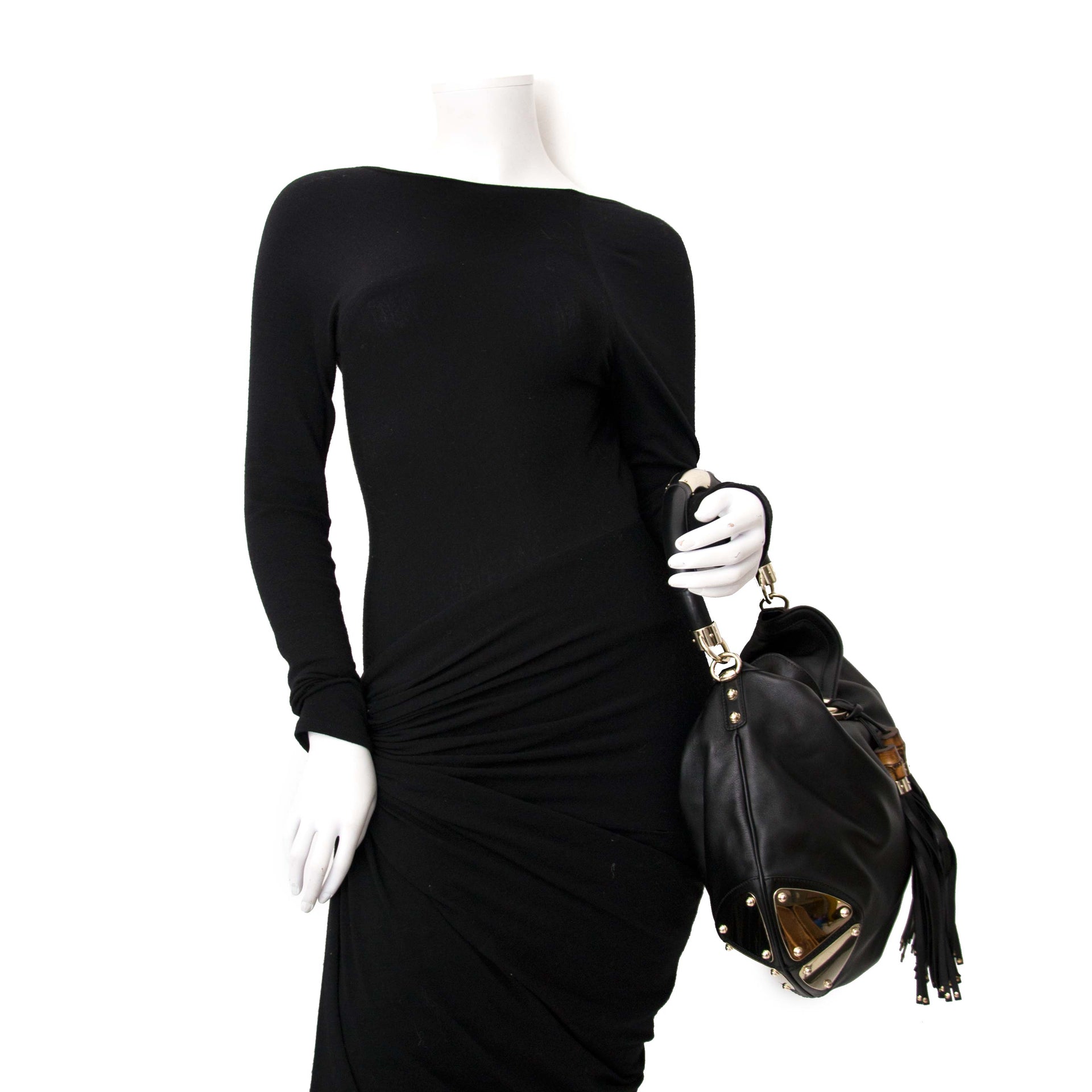 Gucci Black Babouska Indy Top Handle Bag