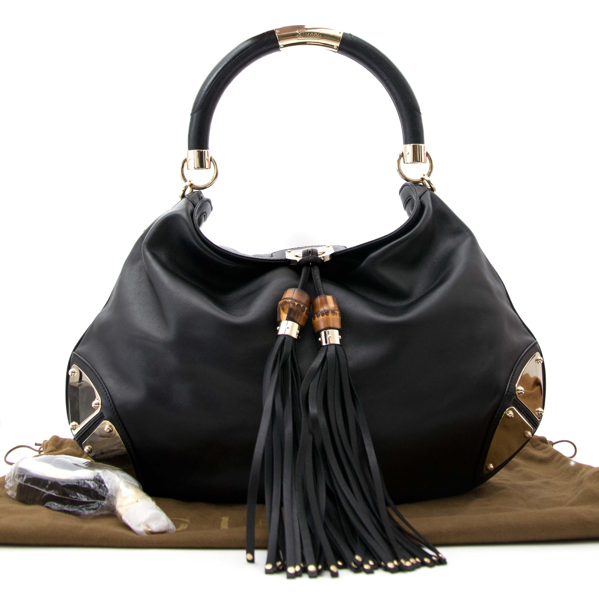 Gucci Black Babouska Indy Top Handle Bag