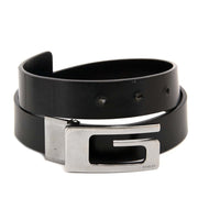 Koop tweedehands Gucci G Black Leather Belt veilig online bij labellov vintage webshop