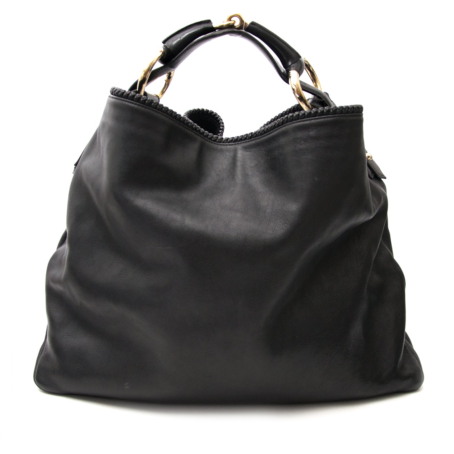 Buy an authentic Gucci Black Horsebit Hobo Bag at the right price