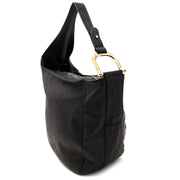 shop safe Gucci Black Leather Medium Greenwich Shoulder Bag Grey