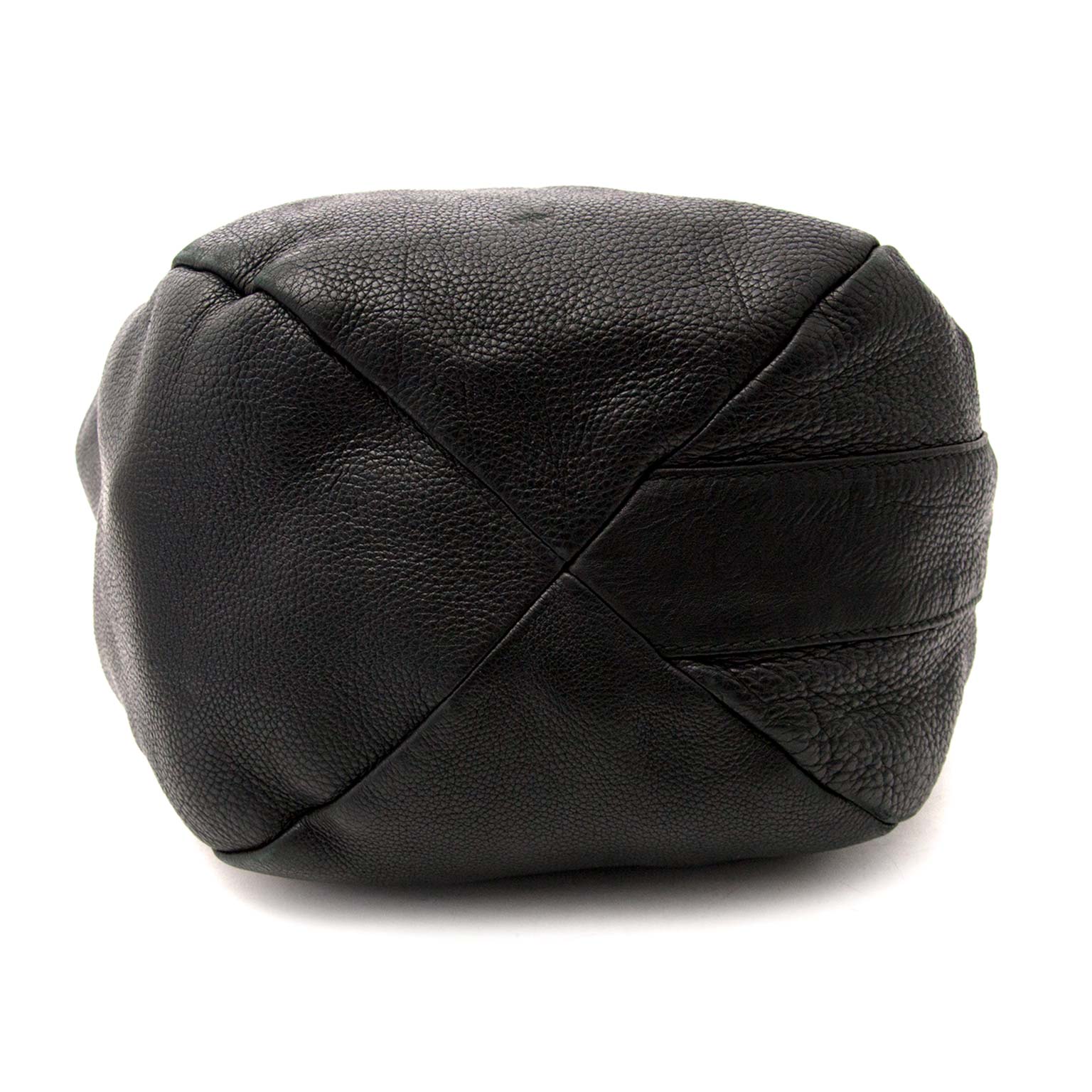 shop safe online Gucci Black Leather Medium Greenwich Shoulder Bag Grey