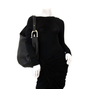 koop veilig online aan de beste prijs Gucci Black Leather Medium Greenwich Shoulder Bag Grey